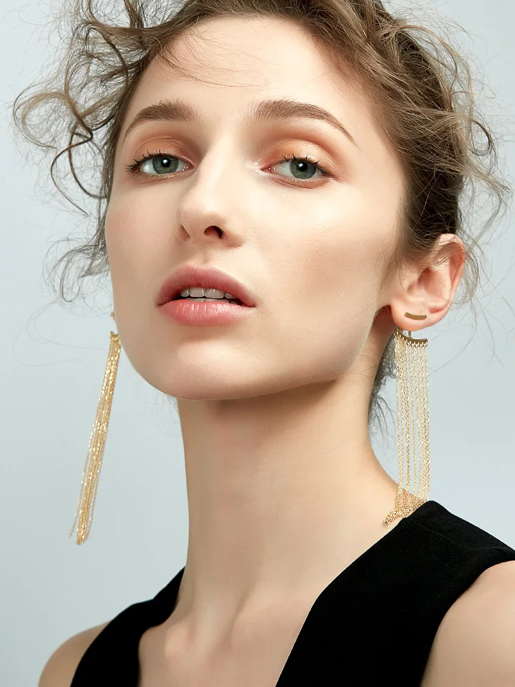 Enfashion Long Tassels Dangle Earrings Gold Color Earings Drop Earrings For Women Long Earring Fashion Jewelry brinco