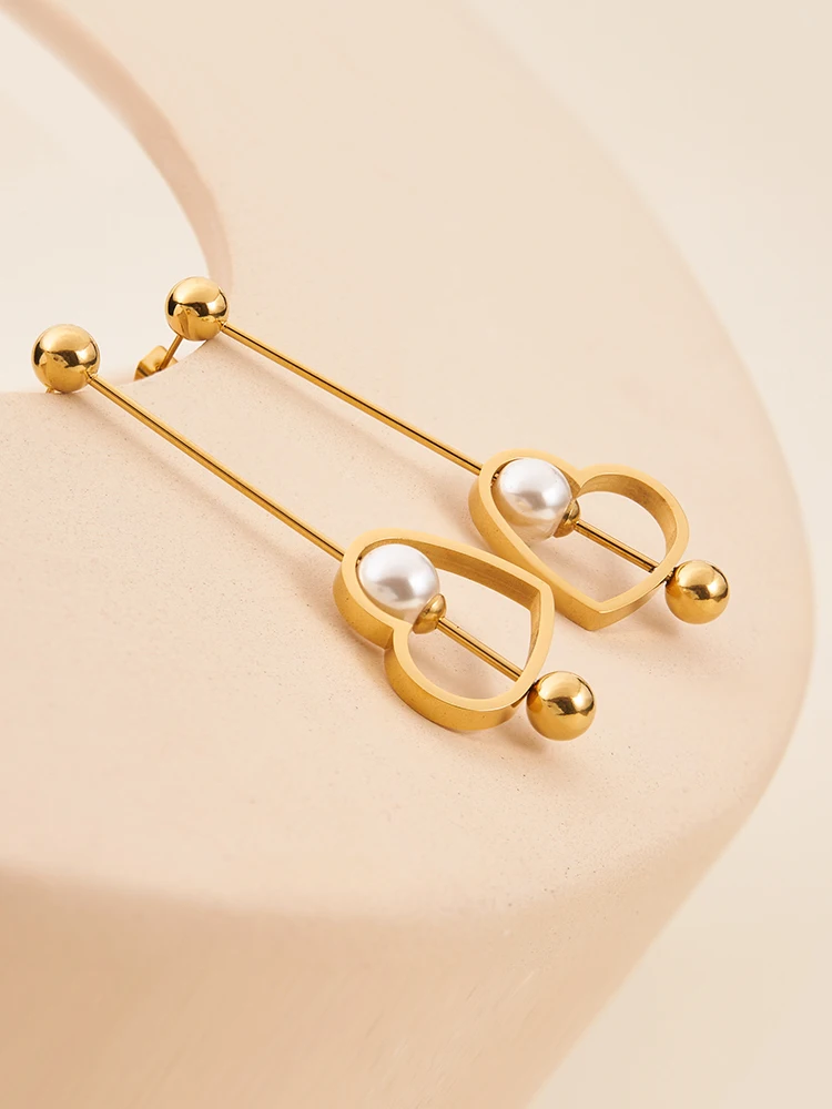 ENFASHION 2023 New Pendientes Heart Drop Earrings For Women Trendy Gold Color Earrings Fashion Jewelry Everydaywear E231498