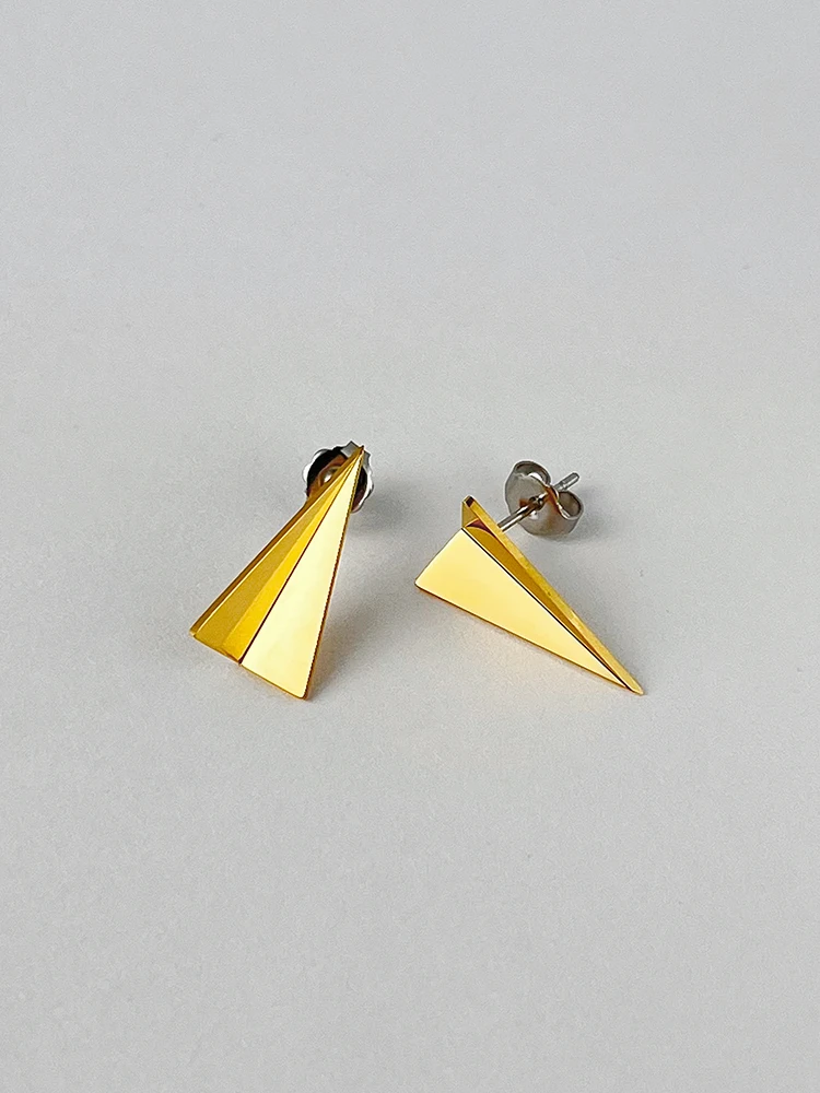 ENFASHION Piercing Triangle Stud Earrings For Women Christmas Stainless Steel Earings 2022 Pendientes Fashion Jewelry E221459