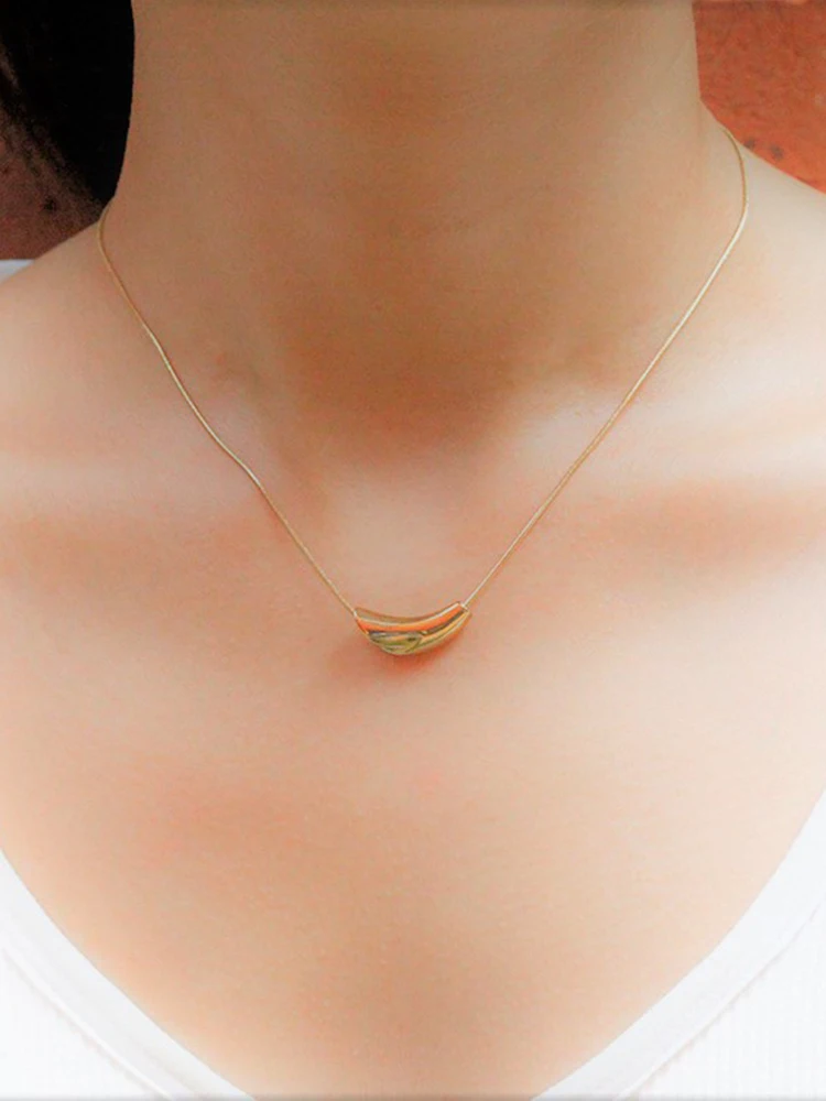 ENFASHION Cute Horn Pendant Necklace Women Fashion Jewelrys Gold Color Stainless Steel Flower Petal Choker Necklaces 2020 P3131