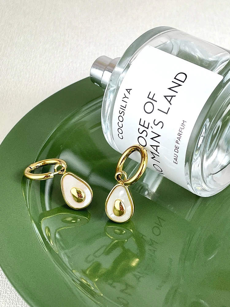 ENFASHION Avocado Drop Earrings For Women Gold Color Fruit Earings Fashion Jewelry 2021 Gifts Stainless Steel Kolczyki E211314